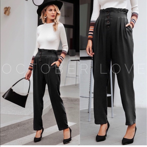 Pants - NWT! Clearance Black paperbag high waist pants